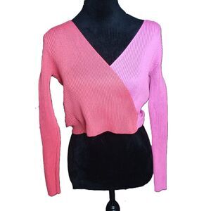 Peach Woman's Size Small Wrap Style Sweater